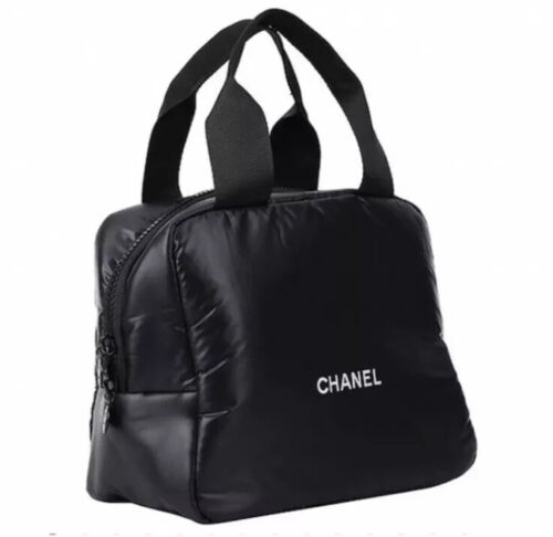 CHANEL Mini Boston Black Cosmetic Pouch Makeup Storage Bag Novelty Japan New - Picture 3 of 4