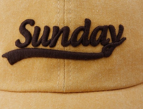 Baseballkappe Today is Sunday 3D Stickerei 6 Panel Freizeitmütze Made in Korea - Bild 2 von 5