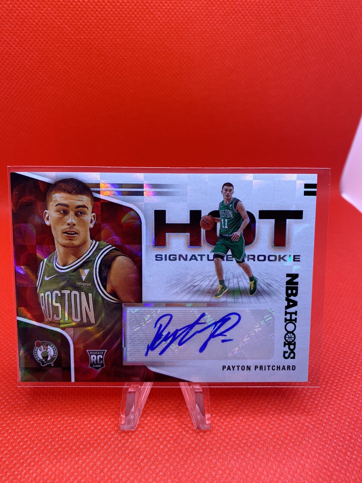 PAYTON PRITCHARD 2020-21 Hoops HOT SIGNATURES ROOKIES AUTO GREEN FOIL SSP MINT