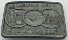 Belt Buckle ALIQUIPPA WORKS JL STEEL Safest Year 1980 VINTAGE Fast Free Shipping