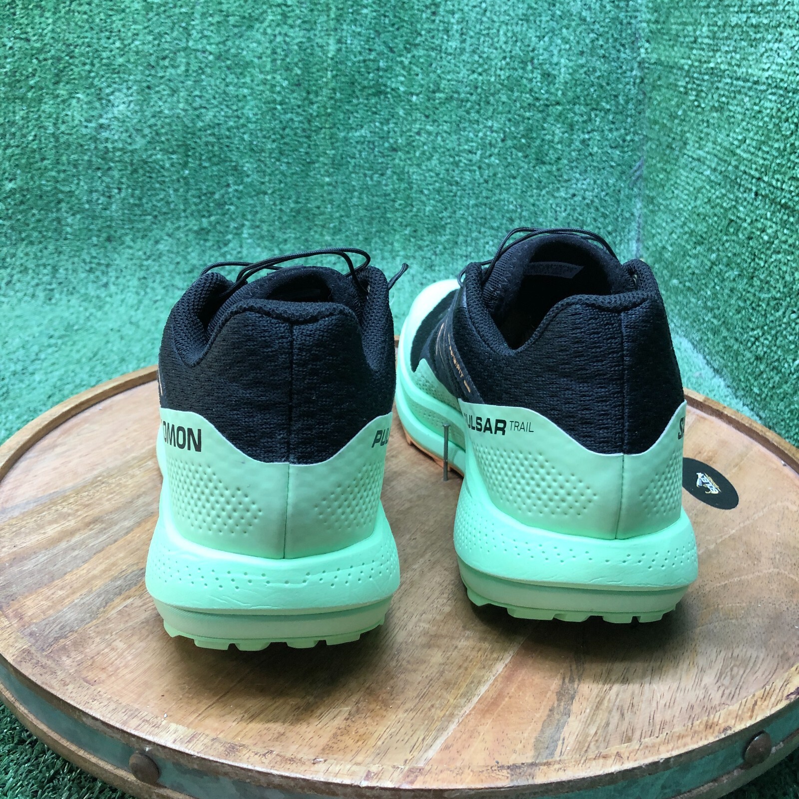 Scarpe da ginnastica Salomon da donna Pulsar Trail ""Nero verde CMFT"" 473064 taglia 10 5
