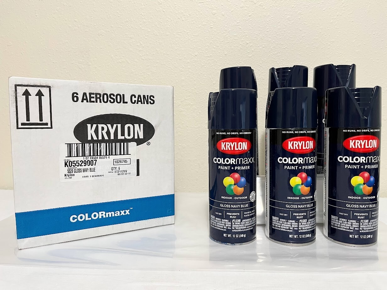 6 X Krylon COLORmaxx Gloss Navy Blue Spray Paint 5529 Factory
