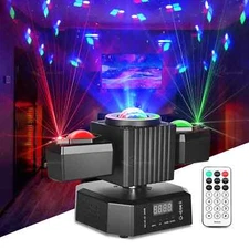 Party Light Moving Head Rotating Disco Ball Laser Beam Strobe Remote DMX for DJ