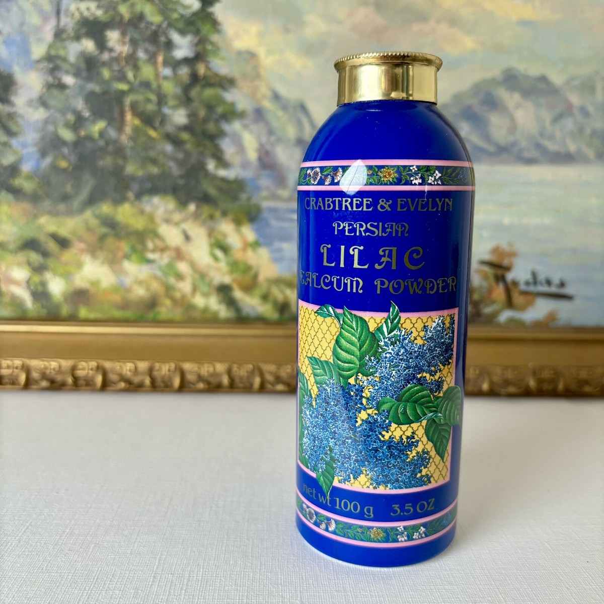 Vintage Crabtree & Evelyn Persian Lilac Talcum Powder 3.5 oz 100 g