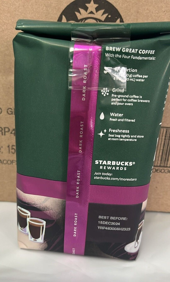 Starbucks ground Coffee, Espresso Roast Dark 9 lb total /12 bags exp 12