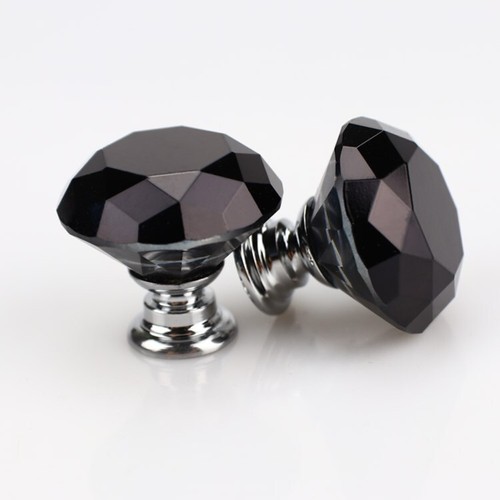 Diamond Crystal Glass Door Knob Drawer Kitchen Cupboard Cabinet Furniture Handle - Picture 7 of 14