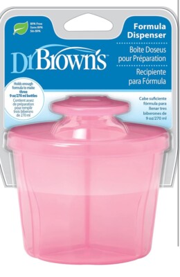 Dr. Brown'S Travel Formula Dispenser with Lid, BPA Free - Pink