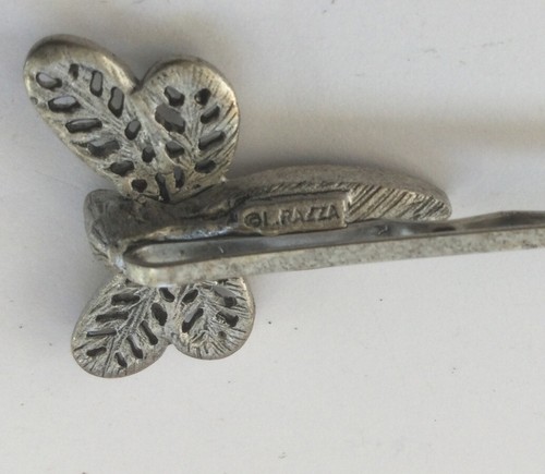 Vintage Libelle Bobby-Pin mit Kristall L. Razza - Bild 2 von 2