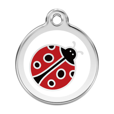 Lady Bug Heart Dog Cat Pet ID Tag Charm Personalize Red Dingo Lifetime Guarantee