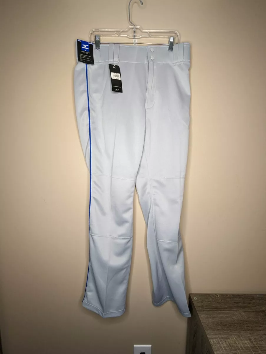 White baseball pants shop with blue stripe