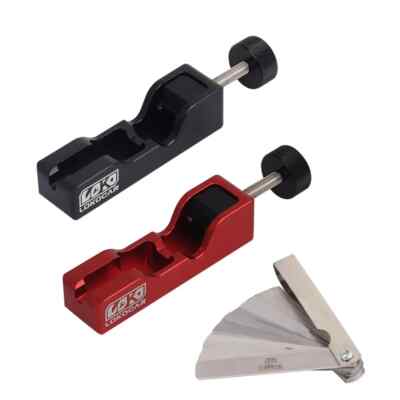 LokoCar Universal Spark Plug Gap Tool / 32 Blades Steel Feeler Gauge Red Black