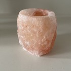 Himalayan Natural Crystal Salt Rock Votive  Candle Holder & Candle — photo 5