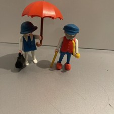 Playmobil Figuren Oma Opa Regenschirm Puppenhaus Rosa Serie Stadtleben 3598