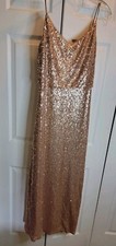 Jenny Yoo Rose Gold Sequined Dress Sz 8