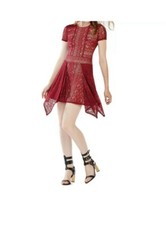 BCBG Maxazria Red dress Lace Large NWT pullover Aileen