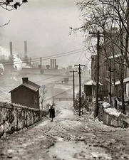 1941 Winter MILL DISTRICT Pittsburgh Pennsylvania Vintage Picture Photo 8.5x11
