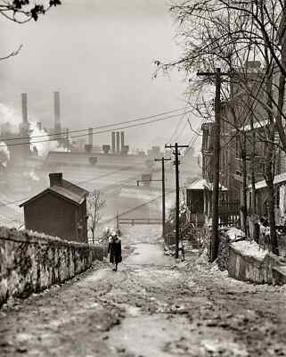 1941 Winter MILL DISTRICT Pittsburgh Pennsylvania Vintage Picture Photo 8.5x11