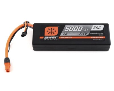 Spektrum RC 2S Smart LiPo Hard Case 50C Battery Pack IC3 Connector 7.4V/5000mah
