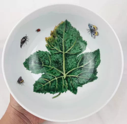 Vintage Mottahedeh Design - "The Exotic Plant" Big Leaf Salad Bowl