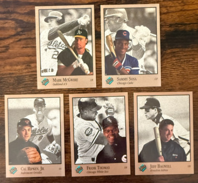 1992 Leaf Studio 5 CARD LOT-MCGWIRE, SOSA,RIPKEN,THOMAS & BAGWELL