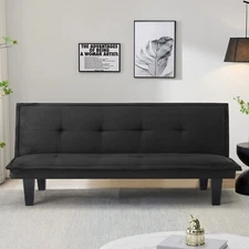 Modern Faux Suede Convertible Futon Sofa Bed Upholstered Futon Couch
