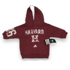 adidas Infant New Born Harvard Hoodie Sweatshirt 0/3 M Collegiate Ivy League