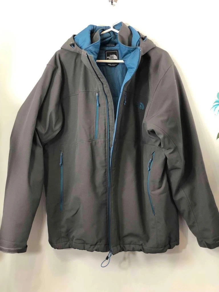 THE NORTH FACE Teal Green & Grey Full Zip Up Men's Puffer Jacket Sz XL