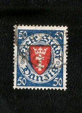1924 FREE CITY OF DANZIG OR GDANSK CROWN & CROSS COAT OF ARMS STAMP SC 187 CV$15