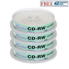 40 Pack Smartbuy CD-RW 1-12X 700MB/80Min High Speed Branded Logo Rewritable Disc