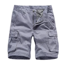 Men's Casual Chino Cargo Shorts Pants Solid Multi Pockets Workwear Trousers