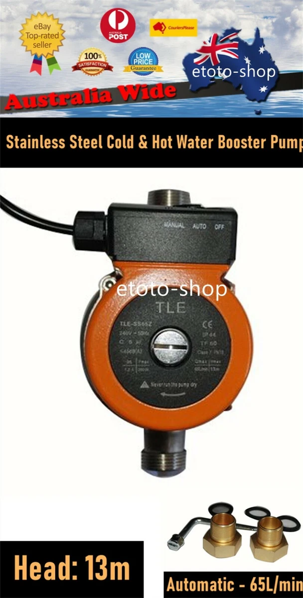 S.Steel Automatic Cold Hot Water Inline Pressure Booster Water Pump 65L/min  | eBay