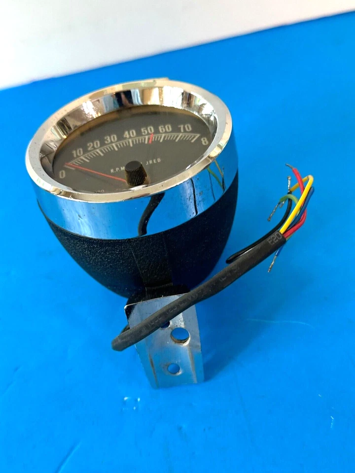 Tacómetro RAC 8K vintage 8.000 rpm 63003580 años 60 montaje en columna #7062 Foto 3 de 4