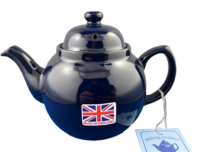 ADDERLEY CERAMICS GENUINECOBALT BETTY, Red Clay, Rockingham Glaze, 2 Cup Tea Pot, MADE IN ENGLAND