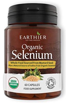 Organic Selenium 200 mcg with Iodine and Silica All from Certified Organic Wh...