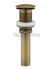 Antique Brass Round Cap Pop UP Sink Basin Waste / Drain Without Overflow tsd004