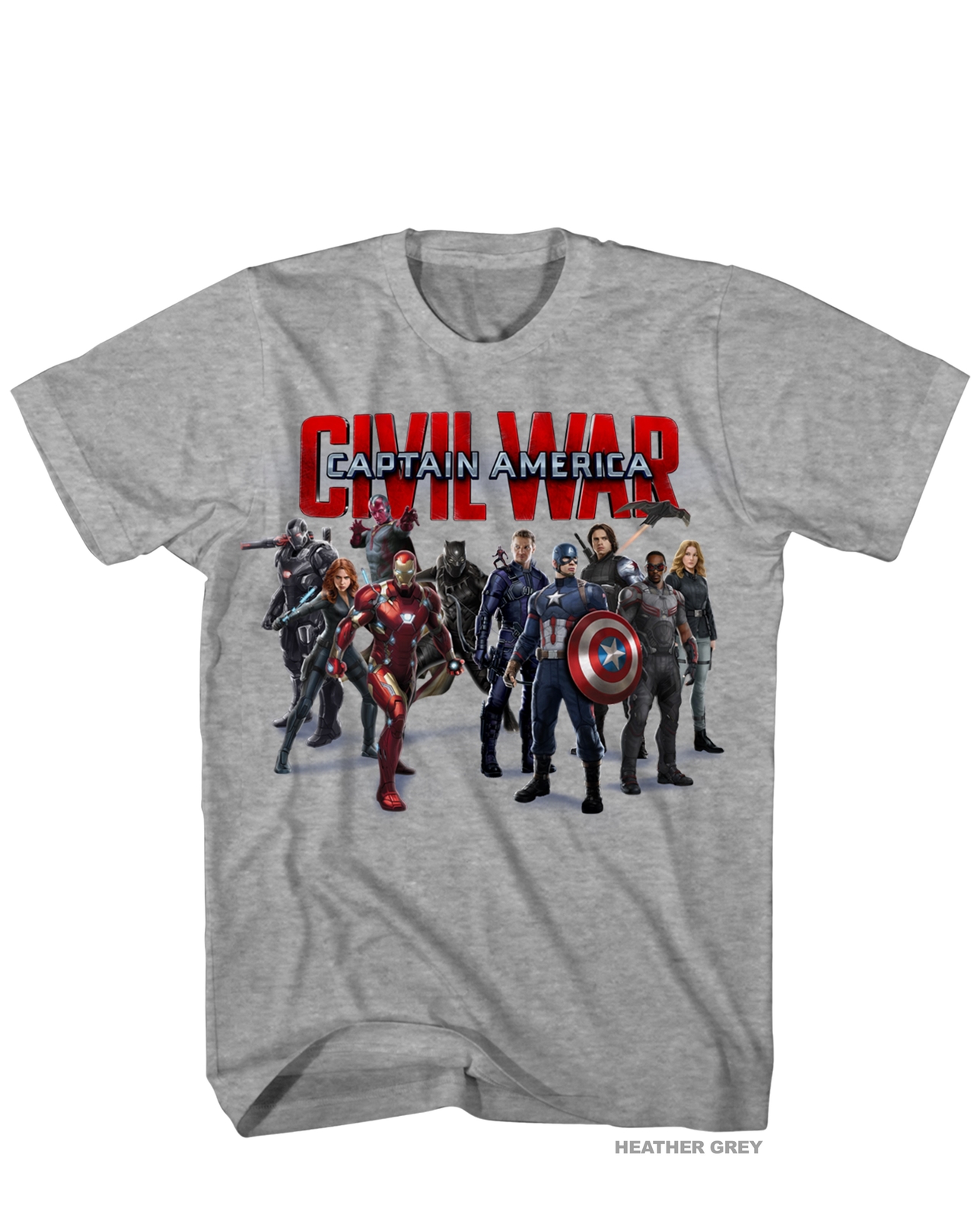 Группа Captain America Civil War Сняла мужскую серую рубашку Heather Grey