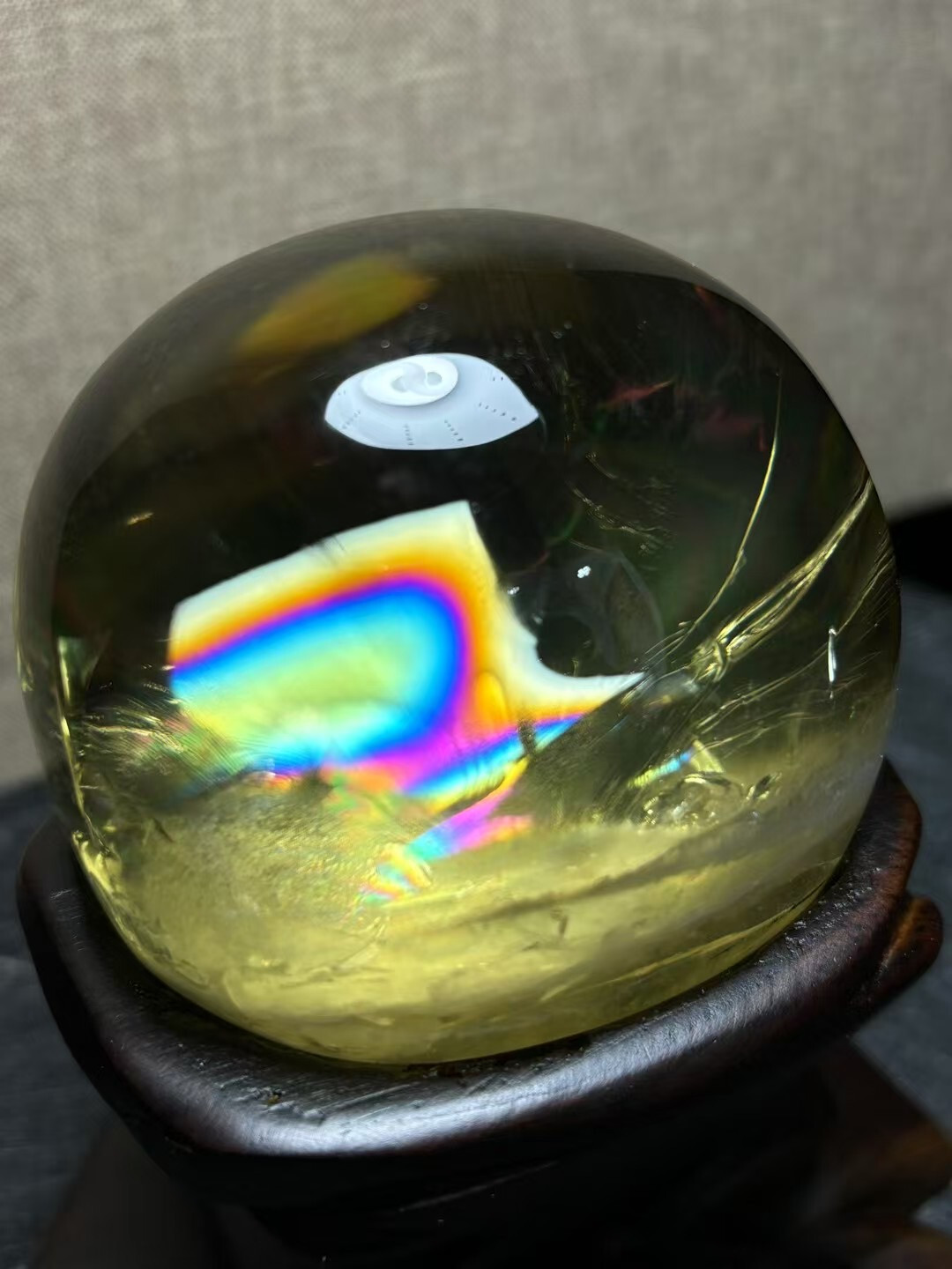 1.23LB Natural Rainbow Citrine Crystal Quartz Mineral Specimen for Home Decor