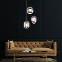 Led Glas HäNge Decken Lampe Retro Filament Wohn Ess Zimmer Pendel Leuchte Rauch