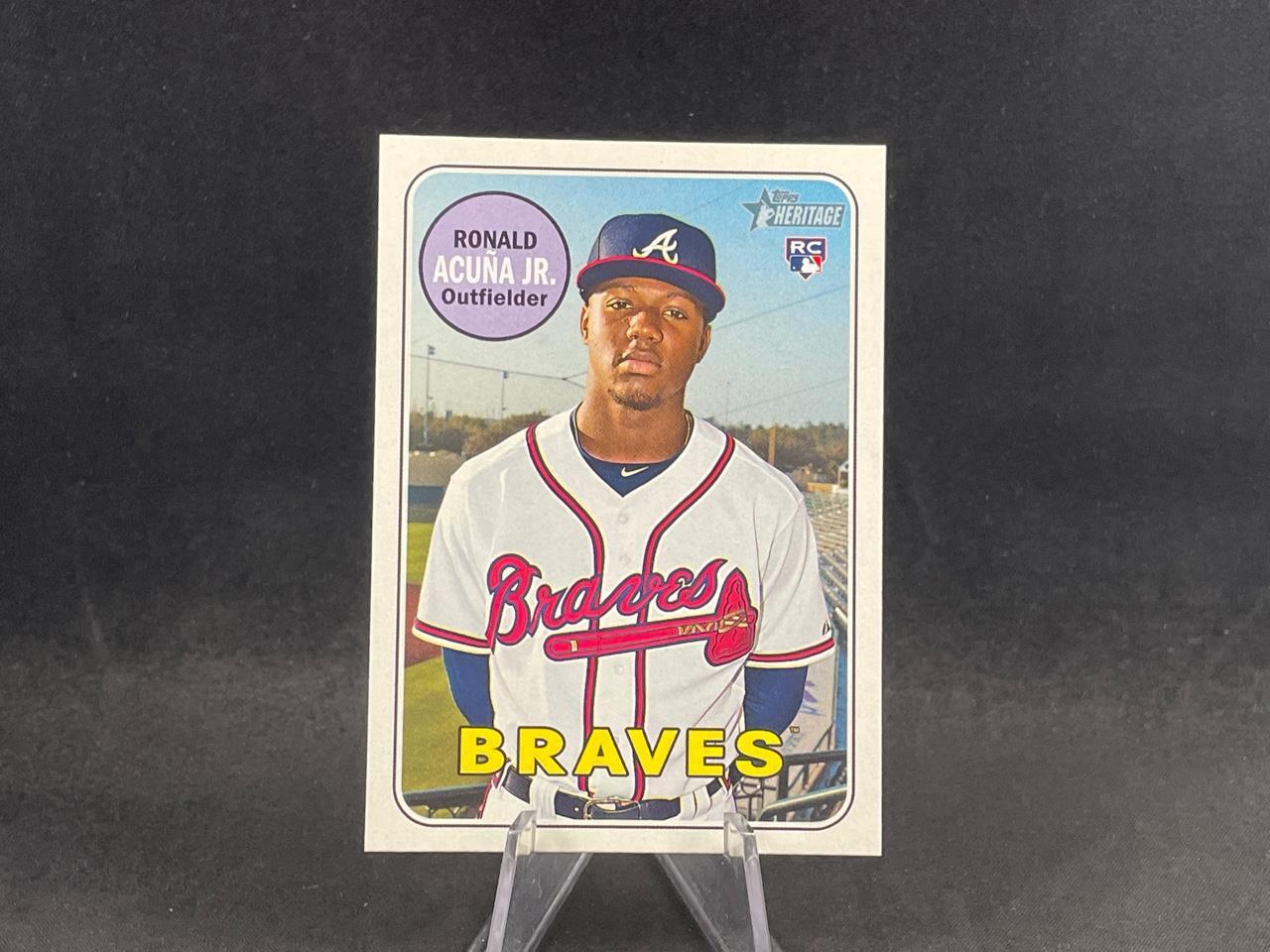 2018 TOPPS HERITAGE BASEBALL RONALD ACUNA JR #580 ROOKIE CARD ATLANTA  BRAVES RC | eBay