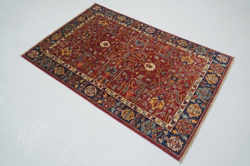 3 x 5 ft Red Bidjar Oriental Afghan Hand Knotted Traditional Area Rug - Picture 2 of 16