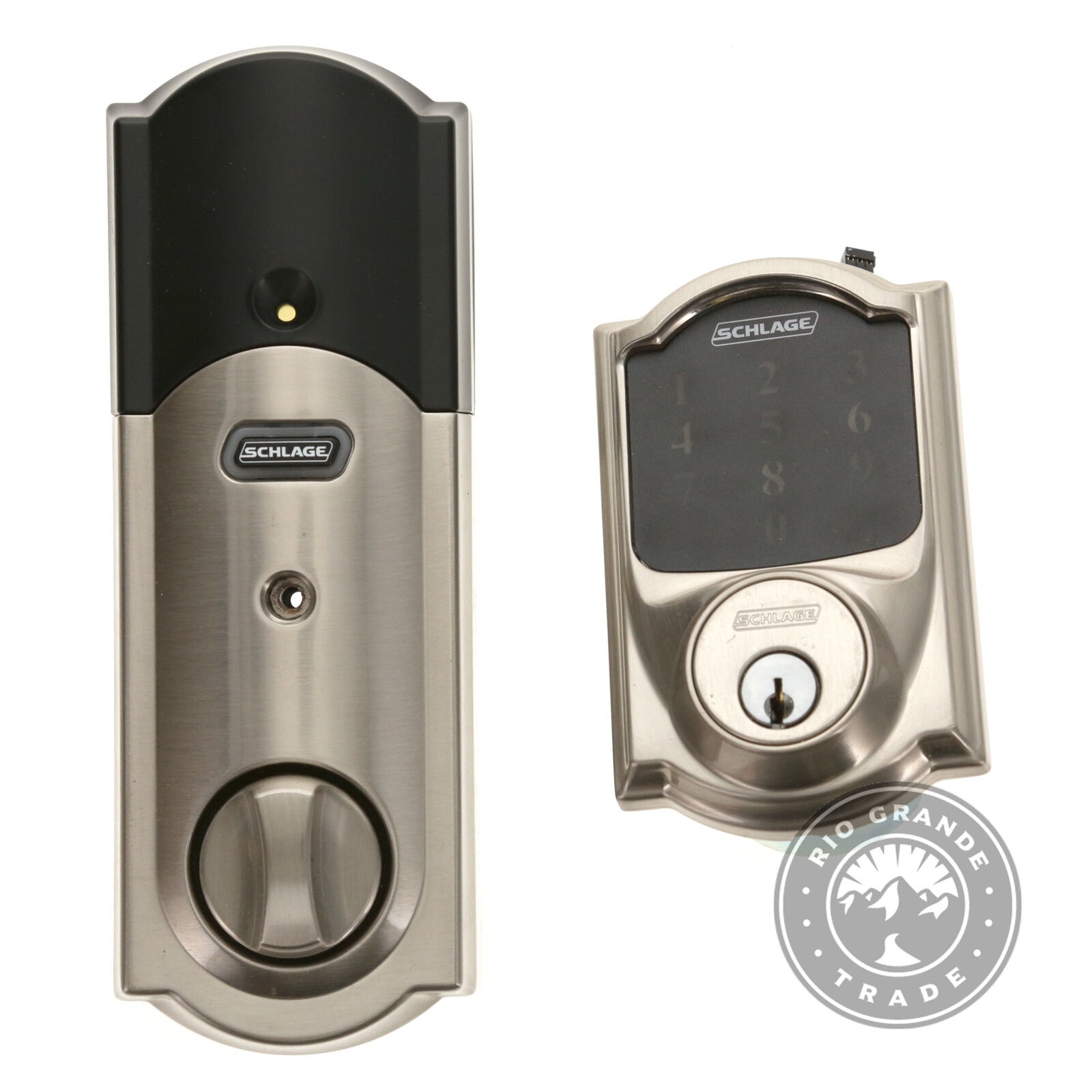 Bombing free shipping USED SCHLAGE BE469ZP CAM 619 Connect Deadbolt with i Smart Louisville-Jefferson County Mall Alarm