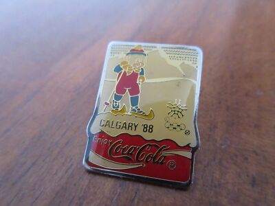 Pin CALGARY 1988 Coca-Cola Ski Maskottchen mascot Olympia Olympics 