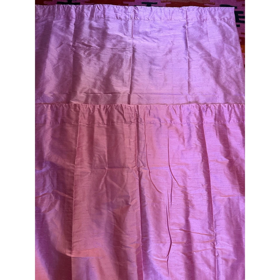 2 Pottery Barn 100% Silk Panels Window Curtains drapes W44” x L84 lined kids - Image 2 of 4