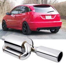 Sport Twin Loop Exhaust Muffler Tips 2.5 Inlet 4.0 Out For Ford Focus Zx3zx5 Sport Twin Loop Exhaust Muffler Tips 2.5 Inlet 4.0 Out For Ford Focus Zx3zx5