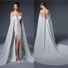 Mermaid Wedding Dresses Long Sleeves Backless Jewel Applique Tulle Bridal Gowns