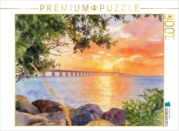Calvendo Puzzle View Of The ÖResund Bridge | 1000 Pieces, Finished Size 25.2 × 1-image