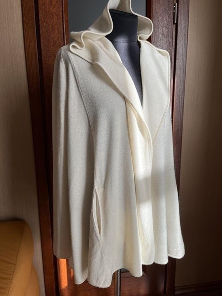 Women Ladies Cashmere Sweater Ivory Wool 38 / M /