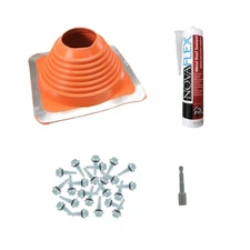 ST Fastening #6 Roofjack Square Silicone High Temperature Pipe Flashing Boot ...