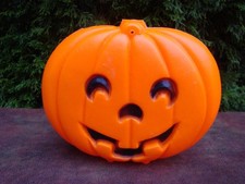 9-1/2" Halloween Lighted Blow Mold Pumpkin Made in USA
