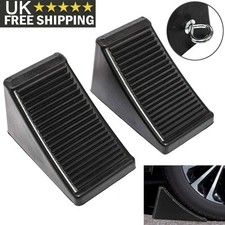 2Pcs Rubber Wheel Chocks Tyre Saver Brake Stoppers Caravan Motorhome Car Wedges